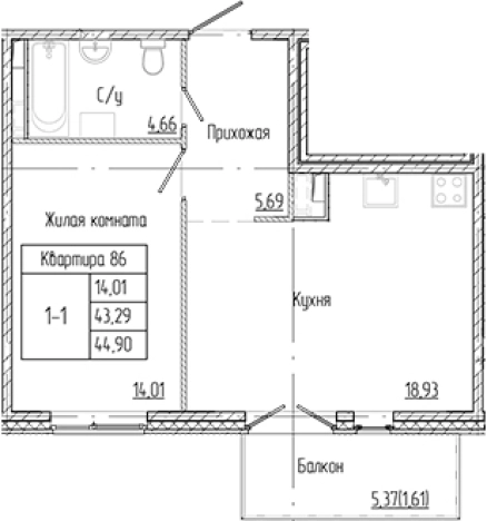 Купить квартиру в ЖК Арт Парк в Ленинградской области. Вариант № 8996127, 0, площадь -  квм, цена 6465600 рублей