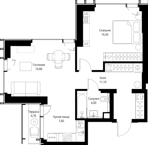 Купить однокомнатную квартиру в новостройках в ЖК VEER в Москве. Вариант № 10381256, 0, площадь -  квм, цена 40427100 рублей