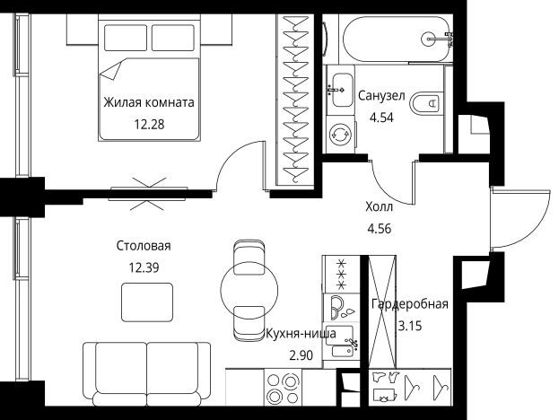 Купить однокомнатную квартиру в новостройках у метро Мякинино в Москве. Вариант № 150177, 0, площадь -  квм, цена 21431721 рублей