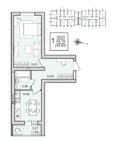 Купить однокомнатную квартиру в ЖК Александровский сад в Воронежской области. Вариант № 111030, 0, площадь -  квм, цена 5728750 рублей