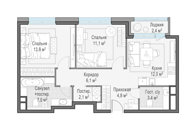 Купить двухкомнатную квартиру у метро Филатов луг в Москве. Вариант № 134069, 0, площадь -  квм, цена 13000000 рублей