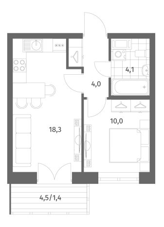 Купить двухкомнатную квартиру в ЖК NEWПИТЕР в Ленинградской области. Вариант № 5258823, 0, площадь -  квм, цена 6836000 рублей