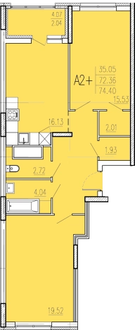 Купить двухкомнатную квартиру на вторичке в ЖК Жилой комплекс "Акварель" в Пензе. Вариант № 67608, 0, площадь -  квм, цена 6443040 рублей