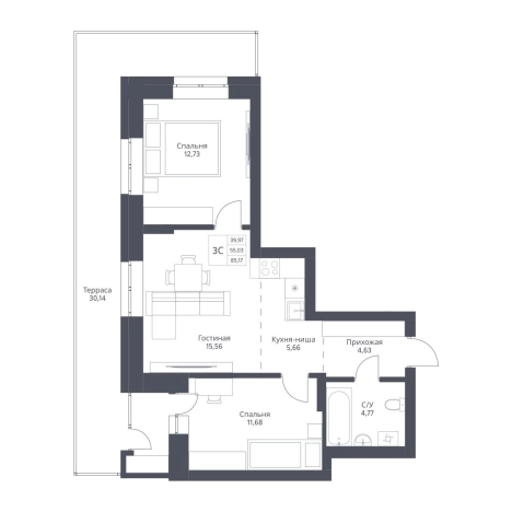 Купить трехкомнатную квартиру в ЖК Актив (Новосибирск) в Новосибирске. Вариант № 10031150, 0, площадь -  квм, цена 14050000 рублей