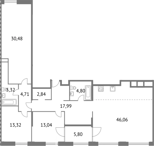 Купить многокомнатную квартиру в новостройках у метро Алексеевская в Москве. Вариант № 75959, 0, площадь - квм, цена 89312500 рублей