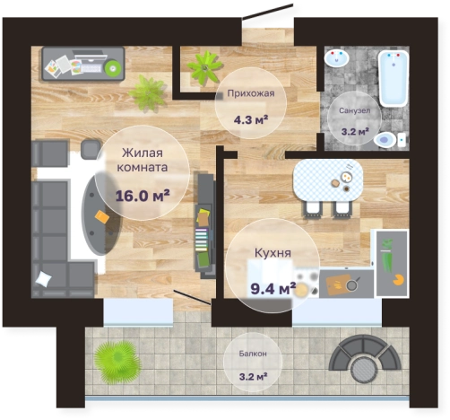 Купить однокомнатную квартиру в ЖК Кирова, 41а в Чите. Вариант № 158453, 0, площадь -  квм, цена 6498000 рублей