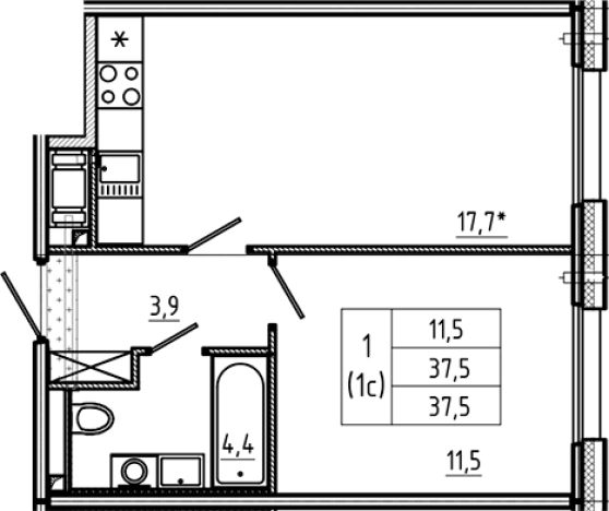 Купить двухкомнатную квартиру в ЖК Большая Охта в Санкт-Петербурге. Вариант № 6243539, 0, площадь -  квм, цена 12047137 рублей