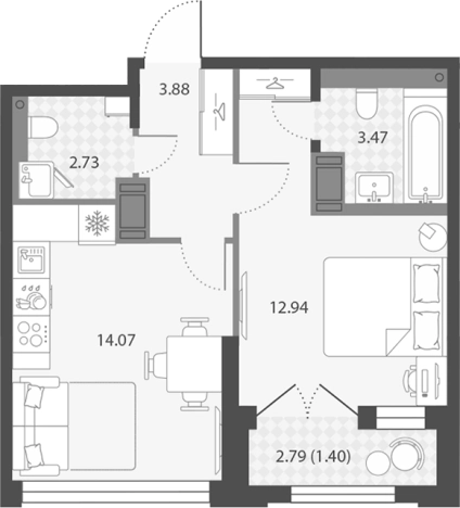 Купить двухкомнатную квартиру в новостройках у метро Елизаровская в Санкт-Петербурге. Вариант № 7851219, 0, площадь -  квм, цена 12317608 рублей