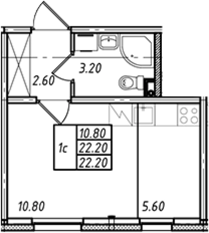 Купить Студию в Ленинградской области. Вариант № 7599709, 0, площадь - квм, цена 3690572 рублей