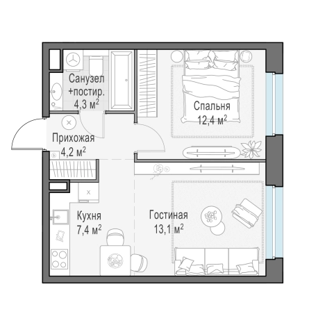 Купить двухкомнатную квартиру в новостройках в ЖК Белый Grad в Мытищах. Вариант № 167273, 0, площадь -  квм, цена 8650000 рублей