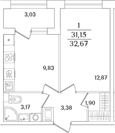 Купить однокомнатную квартиру в новостройках у метро Выборгская в Санкт-Петербурге. Вариант № 6233639, 0, площадь -  квм, цена 12012506 рублей