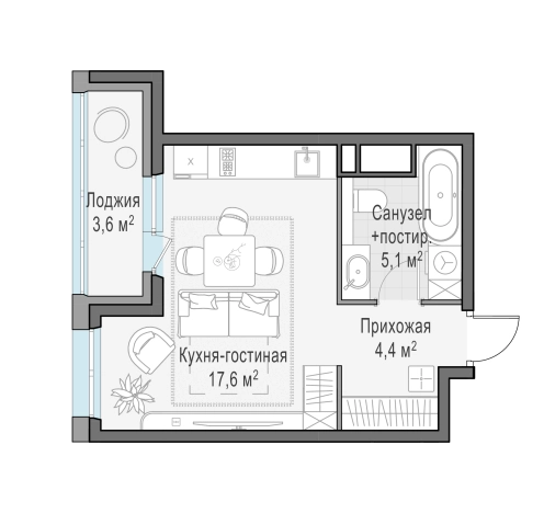 Купить Студию на улице Маковского в Одинцове. Вариант № 116055, 0, площадь -  квм, цена 7600000 рублей