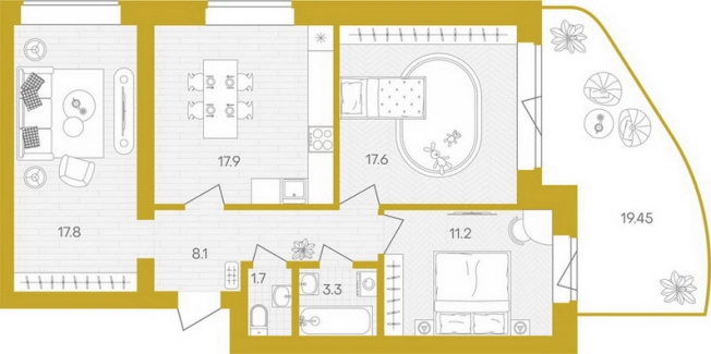 Купить квартиру на улице Июльская в Пензенской области. Вариант № 83588, 0, площадь -  квм, цена 6308250 рублей