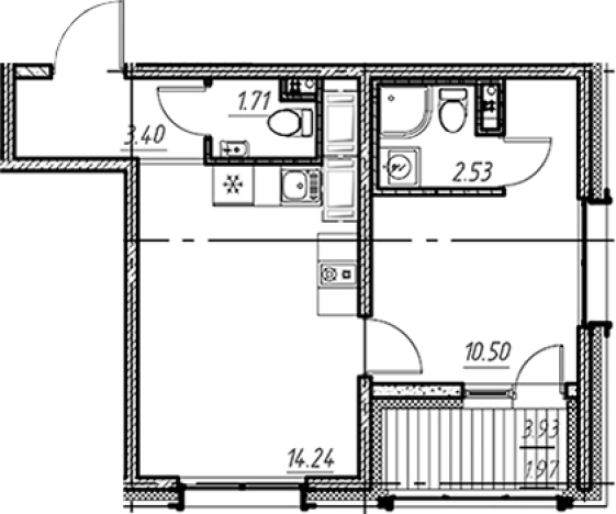 Купить однокомнатную квартиру у метро Шушары в Санкт-Петербурге. Вариант № 9154530, 0, площадь -  квм, цена 5769598 рублей