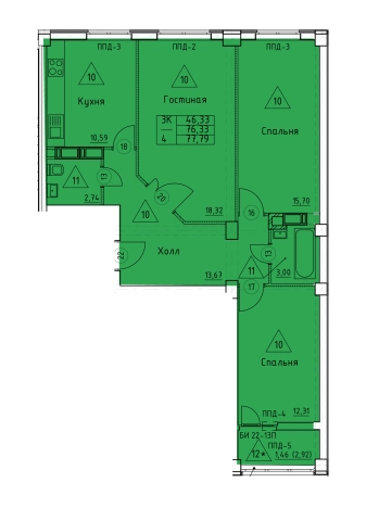 Купить квартиру на вторичке в ЖК Жилой комплекс "Арбековская застава" в Пензе. Вариант № 9056443, 0, площадь -  квм, цена 7588430 рублей