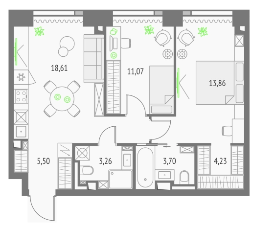 Купить квартиру в ЖК Upside Towers в Москве. Вариант № 152095, 0, площадь -  квм, цена 32280175 рублей