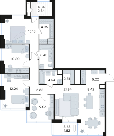 Купить квартиру в ЖК Glorax Черниговская в Нижнем Новгороде. Вариант № 9336725, 0, площадь -  квм, цена 53662160 рублей