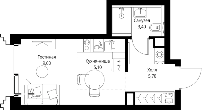 Купить Студию в ЖК SET в Москве. Вариант № 10349226, 0, площадь -  квм, цена 20111000 рублей
