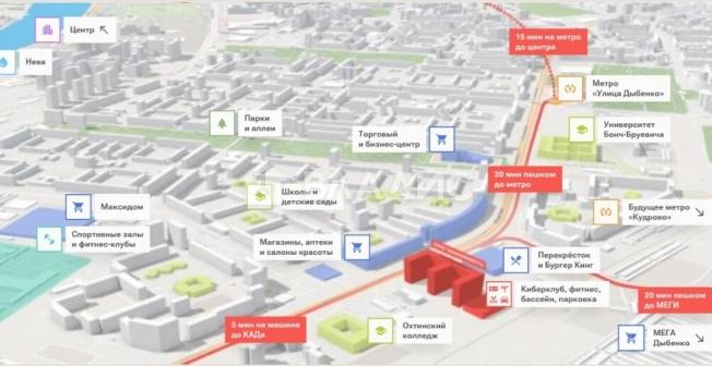 Купить двухкомнатную квартиру на улице Бабушкина в Санкт-Петербурге. Вариант № 8854210, 2, площадь - квм, цена 6500000 рублей
