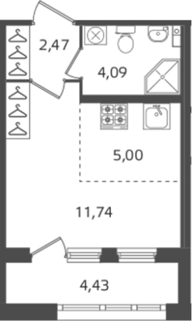 Купить Студию в ЖК Б15 в Санкт-Петербурге. Вариант № 6241553, 0, площадь -  квм, цена 8774780 рублей