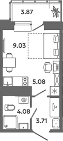 Купить Студию в ЖК Загляденье в Ленинградской области. Вариант № 6632028, 0, площадь -  квм, цена 3897446 рублей