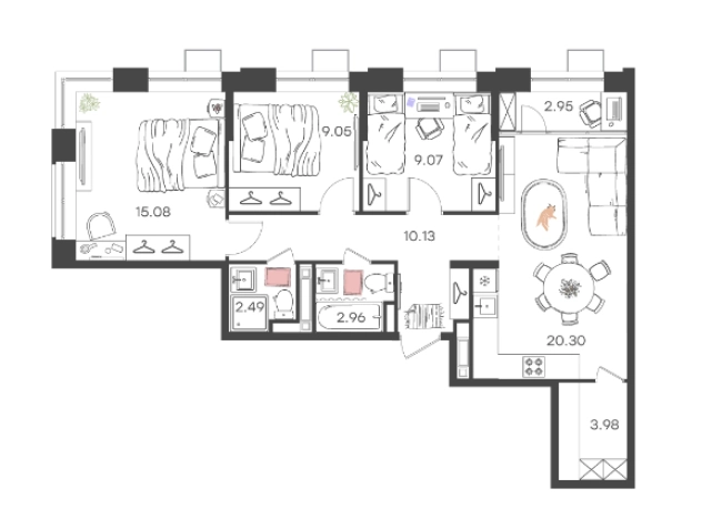 Купить трехкомнатную квартиру в районе Автозаводский в Нижнем Новгороде. Вариант № 124463, 0, площадь -  квм, цена 11781550 рублей