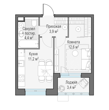 Купить однокомнатную квартиру на вторичке в ЖК Новое Пушкино в Пушкине. Вариант № 165974, 0, площадь -  квм, цена 7790000 рублей