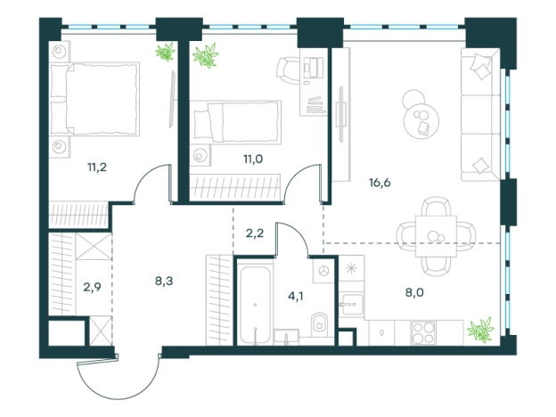 Купить квартиру в ЖК Level Южнопортовая в Москве. Вариант № 2580675, 0, площадь -  квм, цена 35592574 рублей