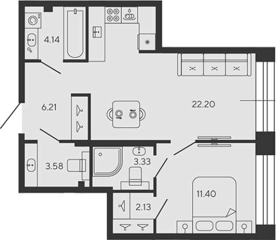 Купить двухкомнатную квартиру в ЖК BASHNI ELEMENT в Санкт-Петербурге. Вариант № 4162239, 0, площадь -  квм, цена 23646788 рублей