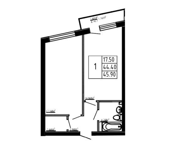 Купить однокомнатную квартиру в ЖК Перспектива в Коммунаре. Вариант № 9325235, 0, площадь -  квм, цена 6196500 рублей