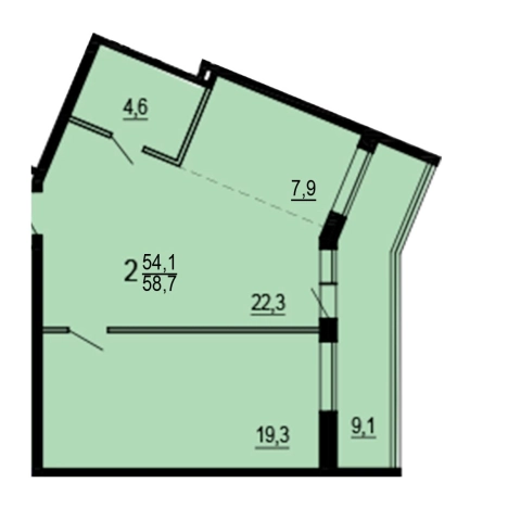 Купить двухкомнатную квартиру в ЖК «Изумрудный» в Владивостоке. Вариант № 9823139, 0, площадь -  квм, цена 11278110 рублей