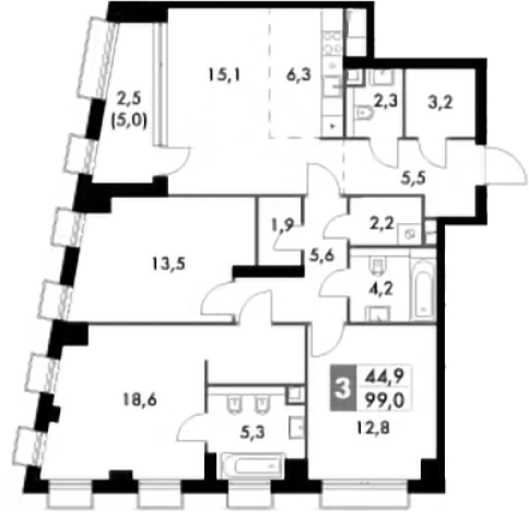 Купить многокомнатную квартиру на вторичке в районе Измайлово в Москве. Вариант № 124635, 0, площадь -  квм, цена 53811450 рублей