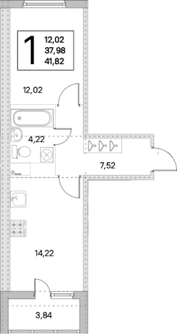 Купить двухкомнатную квартиру в новостройках у метро Проспект Большевиков в Ленинградской области. Вариант № 8488046, 0, площадь - квм, цена 6798420 рублей