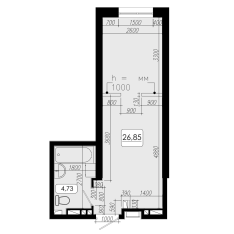 Купить однокомнатную квартиру в Приморском крае. Вариант № 6801985, 0, площадь -  квм, цена 6658800 рублей