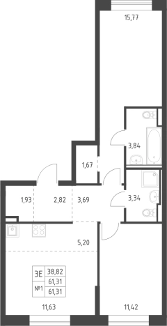 Купить трехкомнатную квартиру в ЖК Живи! В Рыбацком в Санкт-Петербурге. Вариант № 6632441, 0, площадь -  квм, цена 16021836 рублей