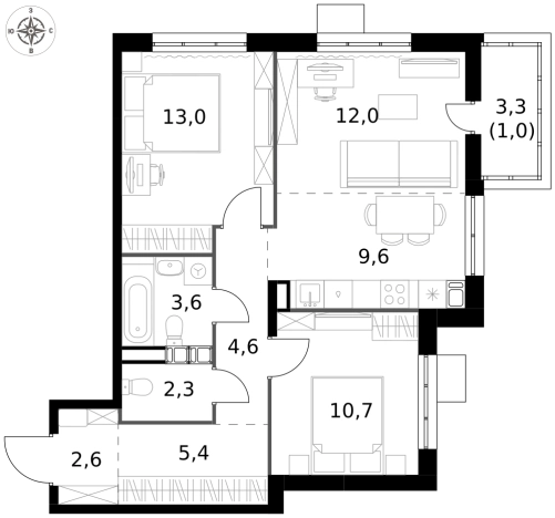 Купить трехкомнатную квартиру у метро Саларьево в Москве. Вариант № 9654616, 0, площадь -  квм, цена 24300000 рублей