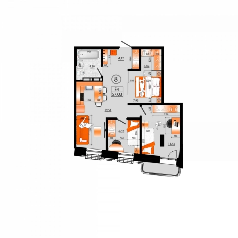 Купить четырехкомнатную квартиру в Приморском крае. Вариант № 6056787, 0, площадь -  квм, цена 12261450 рублей