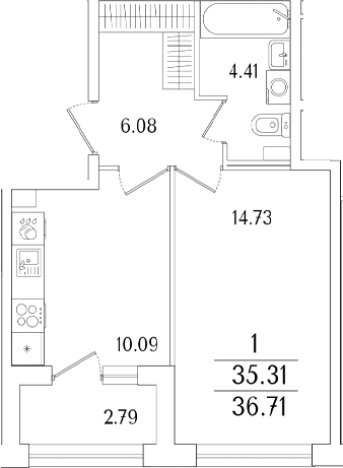 Купить однокомнатную квартиру в ЖК Аурум в Санкт-Петербурге. Вариант № 6232649, 0, площадь -  квм, цена 12248862 рублей