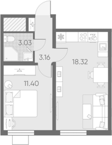 Купить двухкомнатную квартиру в новостройках в районе Красносельский в Санкт-Петербурге. Вариант № 6889555, 0, площадь -  квм, цена 9962690 рублей