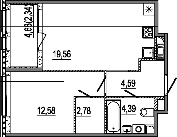 Купить двухкомнатную квартиру в ЖК Знатный в Санкт-Петербурге. Вариант № 6641168, 0, площадь -  квм, цена 17571200 рублей