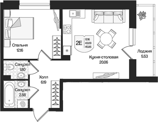 Купить двухкомнатную квартиру в ЖК Охтинские высоты в Ленинградской области. Вариант № 9314122, 0, площадь -  квм, цена 10319252 рублей