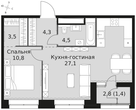 Купить квартиру в ЖК Sky Garden в Москве. Вариант № 9496060, 0, площадь -  квм, цена 27373800 рублей