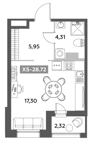 Купить Студию у метро Звёздная в Санкт-Петербурге. Вариант № 6217257, 0, площадь -  квм, цена 9872764 рублей