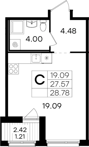 Купить Студию в ЖК GloraХ Парголово в Санкт-Петербурге. Вариант № 4806867, 0, площадь -  квм, цена 6189999 рублей