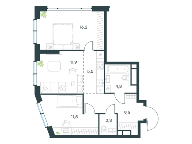 Купить квартиру в новостройках у метро Мичуринский проспект в Москве. Вариант № 1450685, 0, площадь -  квм, цена 45803648 рублей