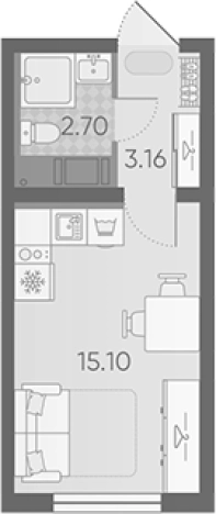 Купить Студию в ЖК Ручьи 2 в Санкт-Петербурге. Вариант № 7606456, 0, площадь -  квм, цена 4687870 рублей