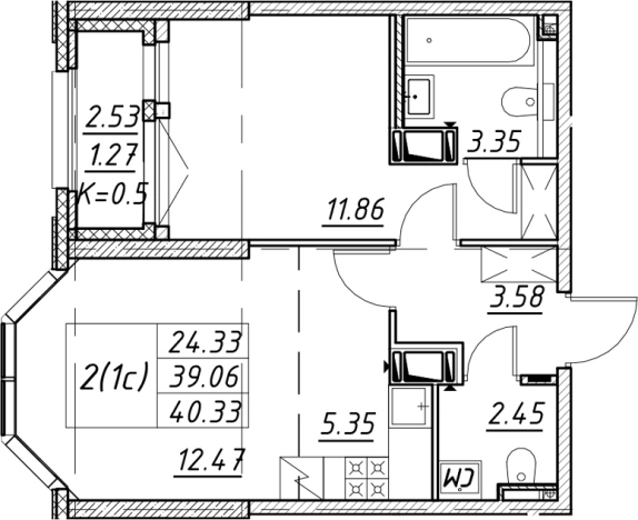 Купить двухкомнатную квартиру в новостройках у метро Елизаровская в Санкт-Петербурге. Вариант № 7849387, 0, площадь -  квм, цена 12648899 рублей