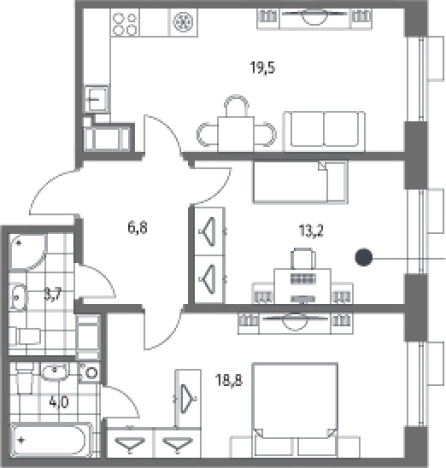 Купить трехкомнатную квартиру в ЖК Парусная 1 в Санкт-Петербурге. Вариант № 7265899, 0, площадь -  квм, цена 23262000 рублей