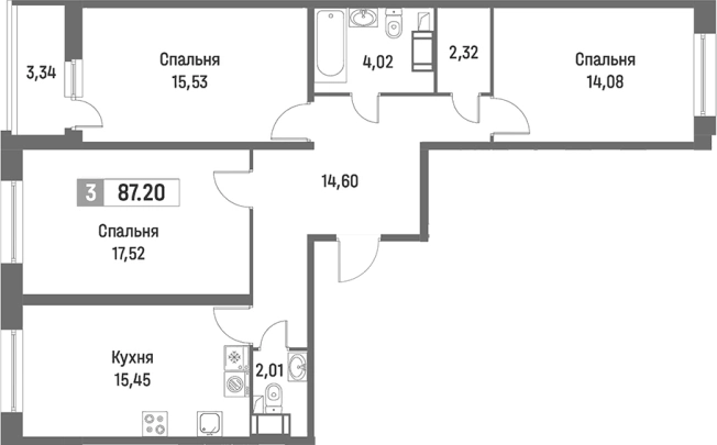 Купить четырехкомнатную квартиру на вторичке в Мурине. Вариант № 8064905, 0, площадь -  квм, цена 15533579 рублей