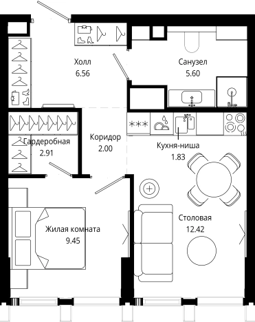 Купить однокомнатную квартиру на улице 4-я  Марьиной Рощи в Москве. Вариант № 143538, 0, площадь -  квм, цена 25791102 рублей